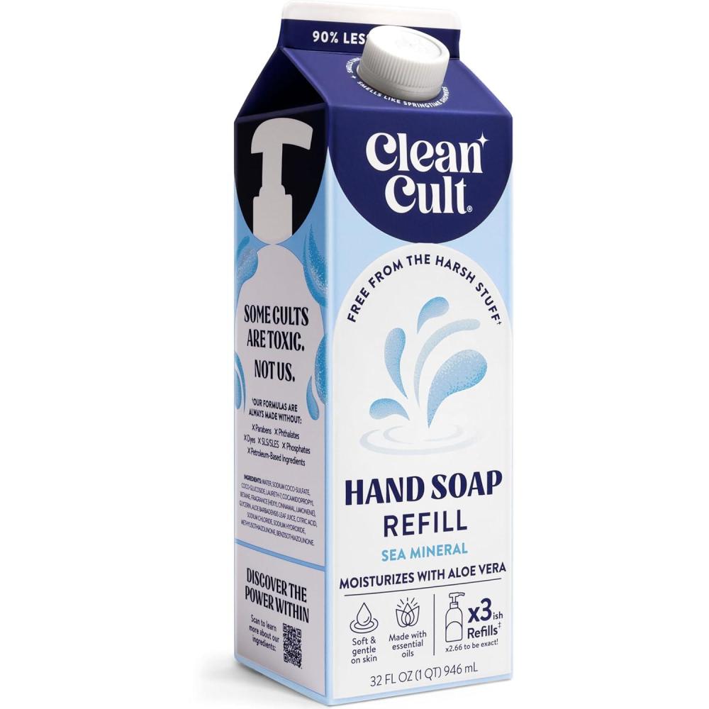 image:imageCleancult Liquid Hand Soap Refill  Juniper Sandalwood  Gentle On Sensitive Skin  Made with Aloe Vera amp Essential Oils  Eco Friendly  PaperBased Packaging  32 oz1 PackSea Minerals