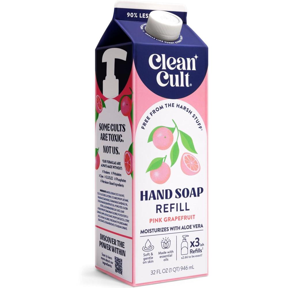 image:imageCleancult Liquid Hand Soap Refill  Juniper Sandalwood  Gentle On Sensitive Skin  Made with Aloe Vera amp Essential Oils  Eco Friendly  PaperBased Packaging  32 oz1 PackGrapefruit