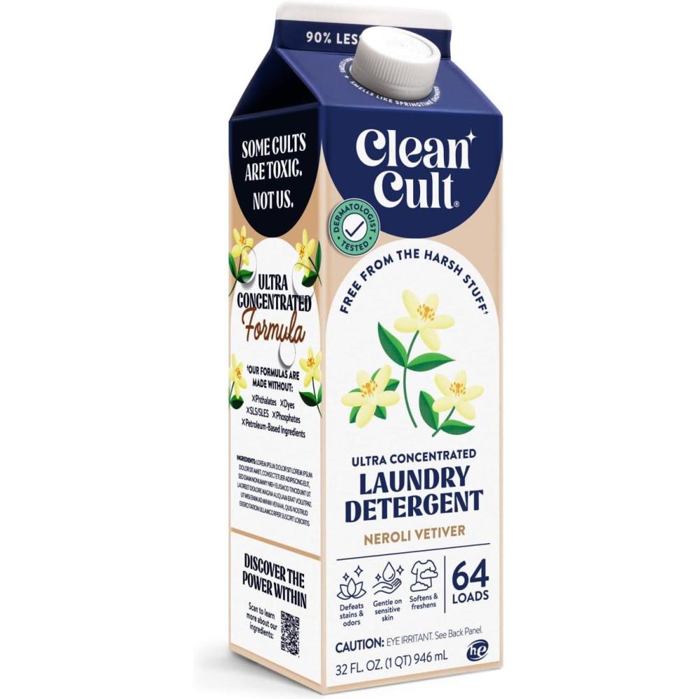 image:imageUltra Concentrated Liquid Laundry Detergent Soap 64 loads 32 oz 90 Less Plastic No Harsh Chemicals Free amp Clear Defeats Stains amp Odors Ecofriendly HEStandard CompatibleNeroli Vetiver