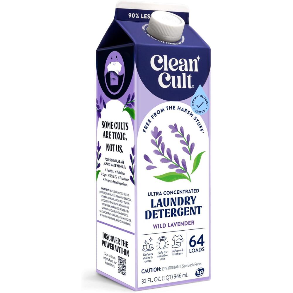 image:imageUltra Concentrated Liquid Laundry Detergent Soap 64 loads 32 oz 90 Less Plastic No Harsh Chemicals Free amp Clear Defeats Stains amp Odors Ecofriendly HEStandard CompatibleWild Lavender