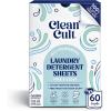 Cleancult Laundry Detergent Sheets – Resealable Box – 3 Stain Fighting Enzymes – Juniper Sandalwood – 60 Loads – Free of Harsh Chemicals – No Mess – No Plastic Waste(Free & Clear)
