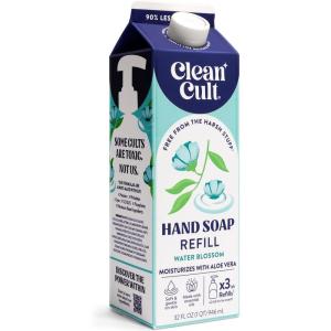 Cleancult Liquid Hand Soap Refill – Juniper Sandalwood – Gentle On Sensitive Skin – Made with Aloe Vera & Essential Oils – Eco Friendly – Paper-Based Packaging – 32 oz/1 Pack(Water Blossom)