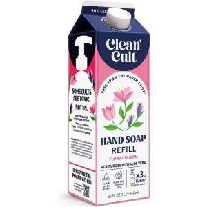 Cleancult Liquid Hand Soap Refill – Juniper Sandalwood – Gentle On Sensitive Skin – Made with Aloe Vera & Essential Oils – Eco Friendly – Paper-Based Packaging – 32 oz/1 Pack(Floral Bloom)