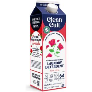 Ultra Concentrated Liquid Laundry Detergent Soap, 64 loads (32 oz), 90% Less Plastic, No Harsh Chemicals, Free & Clear, Defeats Stains & Odors, Eco-friendly, HE/Standard Compatible(Rose)