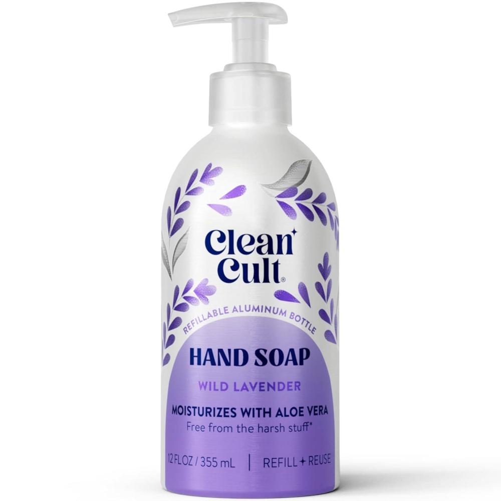 image:imageCleancult  Lemon Verbena  Moisturizing Liquid Hand Soap  Refillable Aluminum Bottle  Made with Aloe Vera  Nourishes amp Moisturizes Dry amp Sensitive Skin  12 oz  1 PackLavender